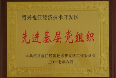 中共浙江德創(chuàng)環(huán)?？萍脊煞萦邢薰局Р课瘑T會(huì)喜獲“袍江區(qū)先進(jìn)基層黨組織”稱號(hào)
